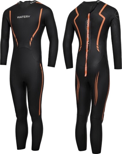 Watery våtdrakt til menn - Salmon Glide - Svart/oransje - Våtdrakt triathlon
