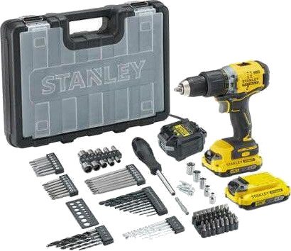 Stanley Tools Slagdrill V20 SFMCD715D2A 18v Inkl. 2 Batterier Og Lader Stanley Tools Slagdrill V20 SFMCD715D2A 18v Inkl. 2 Batterier Og Lader