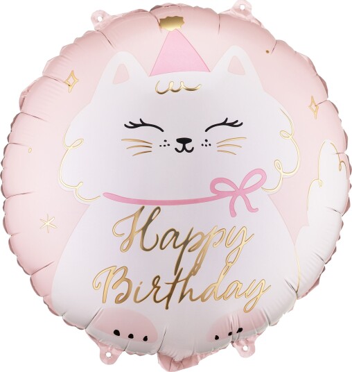 Partydeco Folieballong Katt Happy Birthday FB361