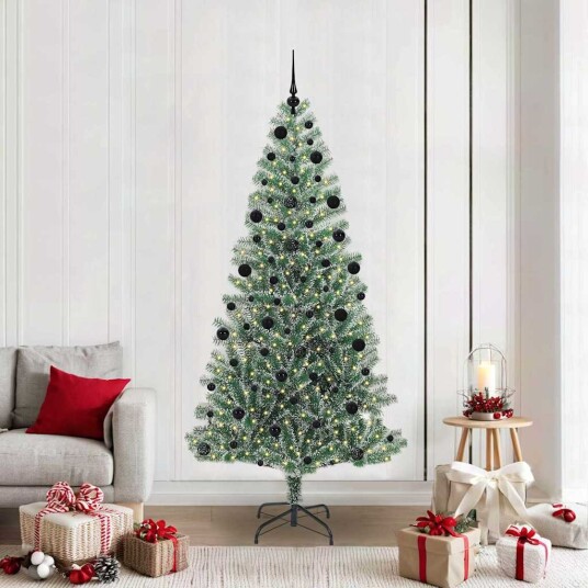 Kunstig Julesekk Snø Flocket med LED Lys Grønn og hvit 210 cm Kunstig Julesekk Snø Flocket med LED Lys Grønn og hvit 210 cm