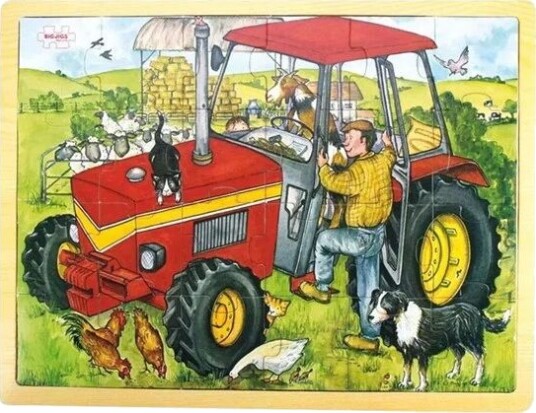 Bigjigs Wooden Tractor Jigsaw Puzzle 20 Pcs. Tre Bigjigs Wooden Tractor Jigsaw Puzzle 20 Pcs. Tre