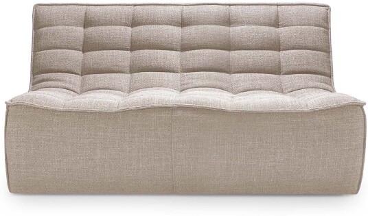 Ethnicraft - N701 Sofa 2-Seater Beige Sofaer Jacques Deneef Tre/tekstilmateriale/skum