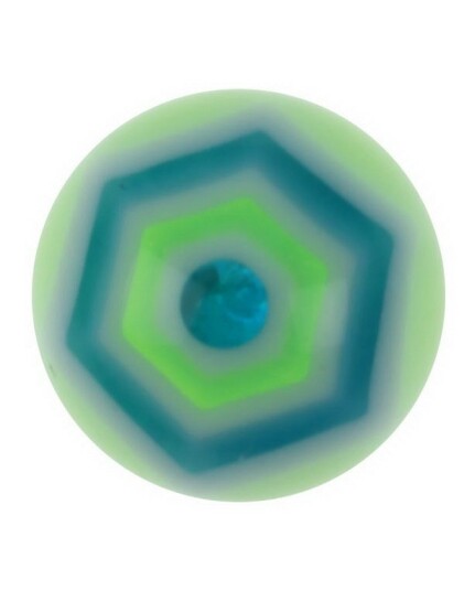 Utgått Hexagonal Grønn Akrylkule 8 mm kule til 16 mm stang