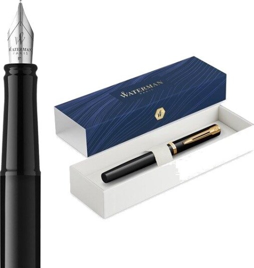 Waterman Impression Black Lacquer G.T. Fountain pen M Blue ink