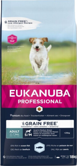 Eukanuba Kornfritt Hundefôr til Voksne Små og Mellomstore Hunder med Havfisk 18 kg