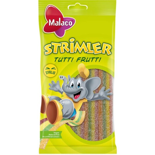 Malaco Strimler Tutti Frutti 80g Malaco Strimler Tutti Frutti 80g