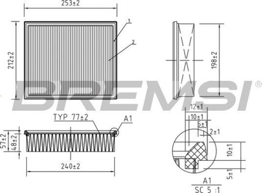 Luftfilter BREMSI FA1373 Luftfilter BREMSI FA1373