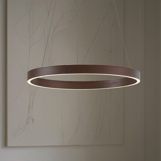 Lucande Yonam LED hengelampe Ø 60 cm 1 lyskilde brun CCT   Spisestue 4.5 Brun / Rust