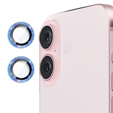 iPhone 16/16 Plus Hat Prince Glitter Kamera Linse Beskyttelse Blå