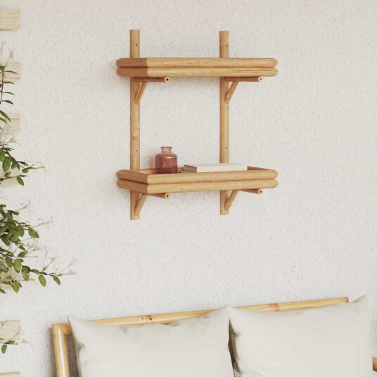 Vegghylle med hylle Veggmontert Brun 45 x 26 x 60 cm Bambus Vegghylle med hylle Veggmontert Brun 45 x 26 x 60 cm Bambus