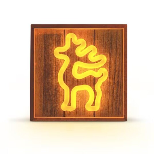 Forever Light Neon Julepynt med Treramme LED - Varmt Hvitt Lys med Reinsdyr Forever Light Neon Julepynt med Treramme LED - Varmt Hvitt Lys med Reinsdyr