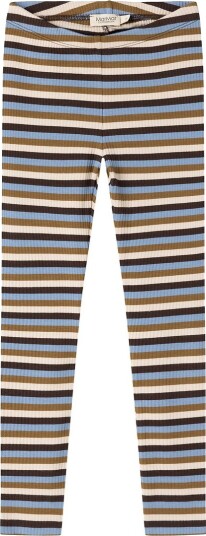 MarMar Leggings Modal/Rib Striper MarMar 3 år (98) Leggings Beige Blå Brun