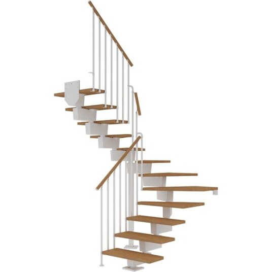 Dolle Dubai U trapp Hvit 9016 classic Iii oljeret Eik 80 14 Loddret Høyde 255 315cm