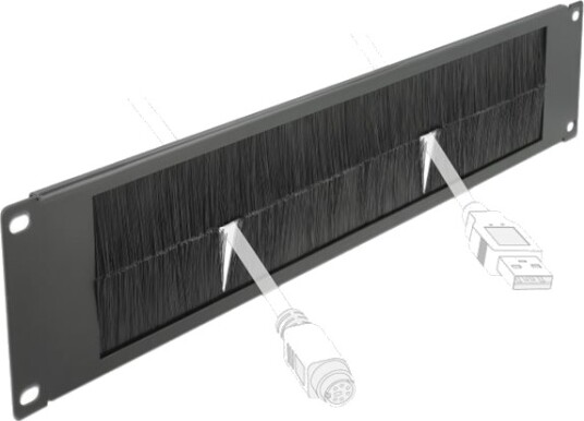 Delock Cable Management Brush Strip Styringspanel For Rackkabler Med Børste Svart 2U 19" 66482 Delock Cable Management Brush Strip Styringspanel For Rackkabler Med Børste Svart 2U 19" 66482