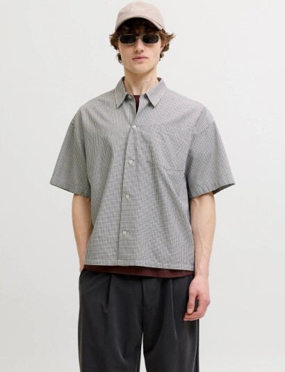 Jack & Jones Jorsavona Austin Shirt Ss Styd Ss26   White   XXL