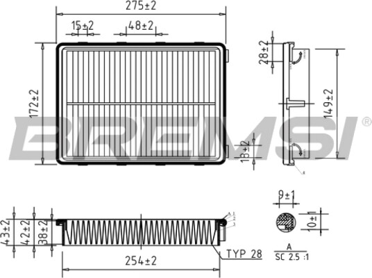 Luftfilter BREMSI FA0550 Luftfilter BREMSI FA0550
