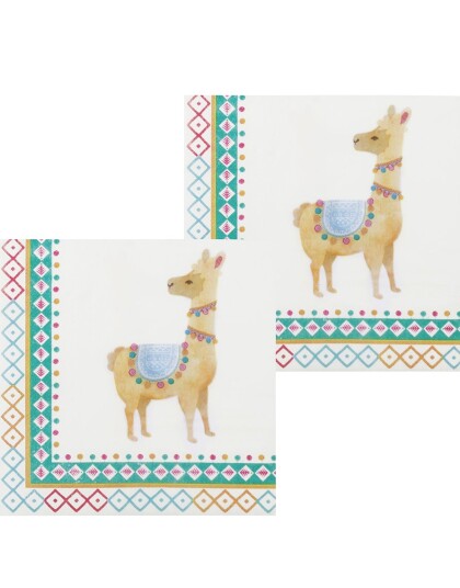 12 stk Servietter 33x33 cm Lama Fest