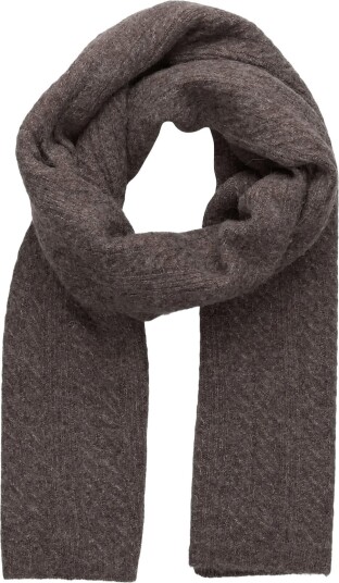 Rosemunde Rwtinker Wool Blend Cable Scarf - BROWN GREY MEL - 0