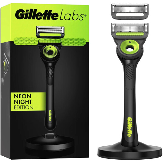 Gillette Labs Neon Night Edition barberhøvel + ekstra barberblad Gillette Labs Neon Night Edition barberhøvel + ekstra barberblad