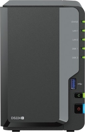 Synology DS224+ NAS + 2 x WD Red 4 TB Harddisk 8 TB