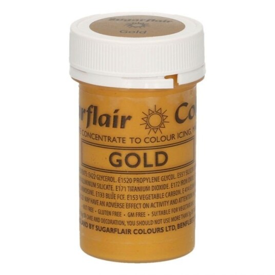 Sugarflair Pastafarge Satin Gold 25g 