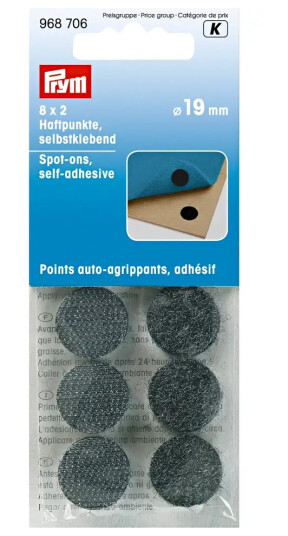 Spot-ons Borrelås selvklebende, svart 8 x 2 par - 19 mm i diameter Spot-ons Borrelås selvklebende, svart 8 x 2 par - 19 mm i diameter