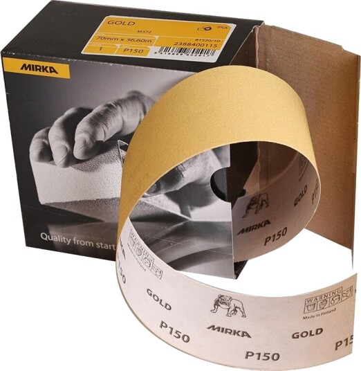 Mirka Slippappersrulle Gold 70mmx18,3m Psa P240 Mirka Slippappersrulle Gold 70mmx18,3m Psa P240