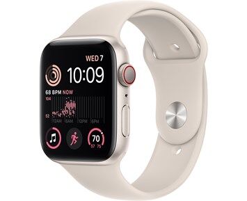 Apple Watch SE GPS + Cellular 44mm Starlight Aluminium Case with Starlight Sport Band Regular Apple Watch SE GPS + Cellular 44mm Starlight Aluminium Case with Starlight Sport Band Regular
