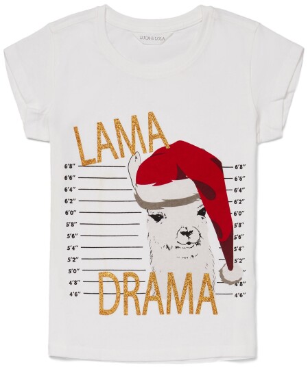 Luca &  Lola Topp Lama Drama Bright White 134-140