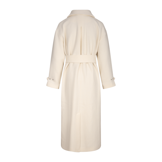 Amelie Trenchcoat Pure Cream S Long wool trench