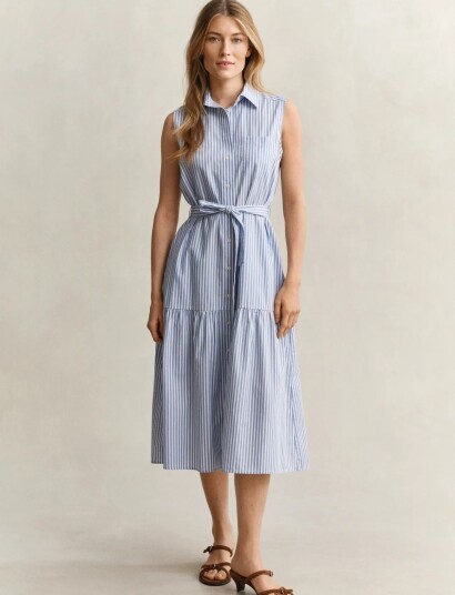 GANT Stripe Ctn Sleeveless Dress Blue 44 GANT Stripe Ctn Sleeveless Dress Blue 44