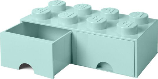 LEGO Storage Brick Drawer 8 stor oppbevaringskloss med 2 skuffer 50 x 25 cm aqua LEGO Storage Brick Drawer 8 stor oppbevaringskloss med 2 skuffer 50 x 25 cm aqua