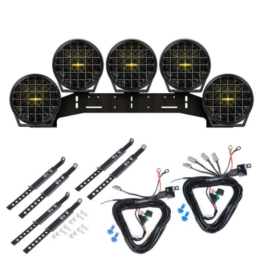 Ekstralys PURELUX 9110 DRL   Rund / 23 cm / 175W 5 stk   Komplett pakke WRC