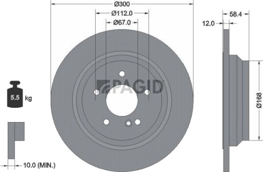 PAGID 54765NC Bremseskive