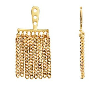 Dancing Chains Behind Ear Forgylt-Sølv Sterling 925 Onesize