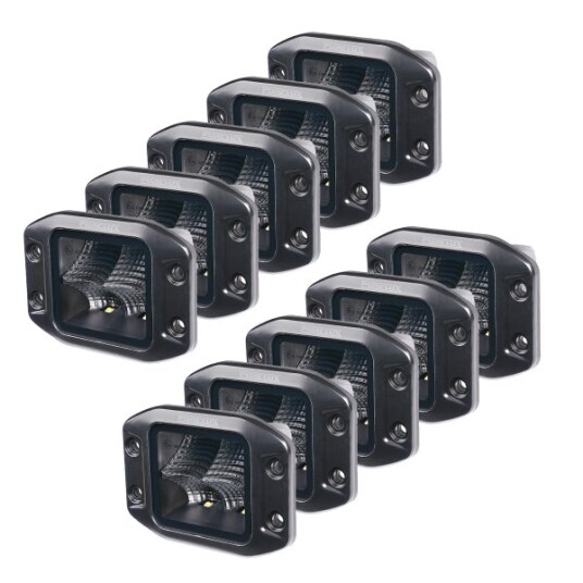 Purelux Arbeidslampe Black Flush Mount Square 12 cm 40W Bred 10 stk