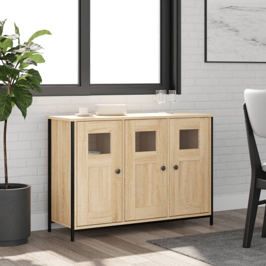 vidaXL Skjenk sonoma eik 100x35x70 cm konstruert tre