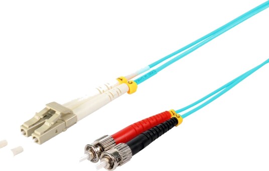 S/Conn Kvalitets Fiberoptisk Dupleks Patchkabel Lc Til St Om3 Aqua 3,0 M 166779433
