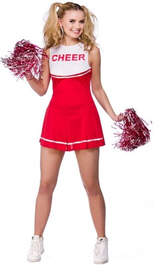 Wicked Costumes Ltd High School Cheerleader, Rød, S