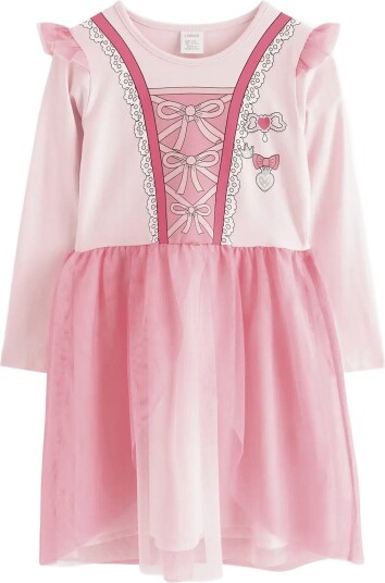 Lindex Long Sleeved Dress LIGHT PINK 128