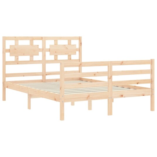 vidaXL Sengeramme med hodegavl 4FT small double heltre