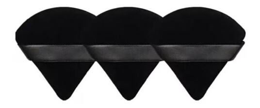 INF 3-pakning Triangular Powder puff Vaskbare sminkesvamper Svamper for sminke Svart