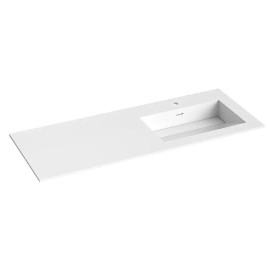 Korsbakken Corian Sidestilt Med Skrå Bunn Hvit Matt 120cm Høyre