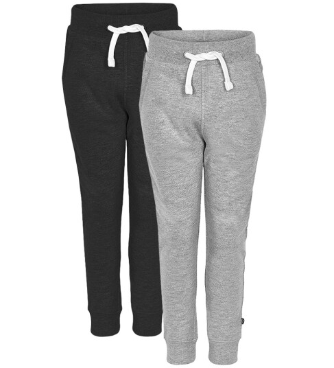 Minymo Joggebukser   2 pack   Svart/Grå Melert   Minymo   11 år (146)   Joggebukse