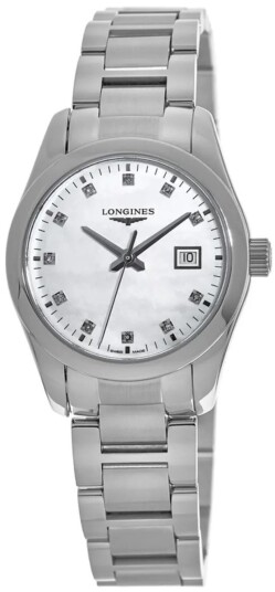 Longines Dameklokke L2.286.4.87.6 Conquest Classic Hvit/Stål Ø29.5