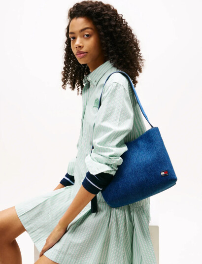 Tommy Hilfiger Tjw Cool Denim Hobo Bag - Blue - ONE SIZE Tommy Hilfiger Tjw Cool Denim Hobo Bag - Blue - ONE SIZE