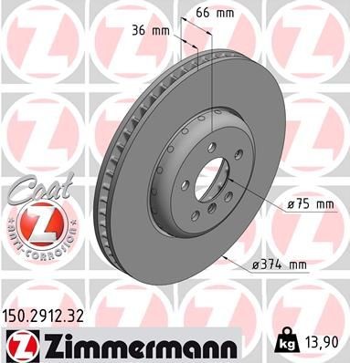 Bremseskive ZIMMERMANN 150.2912.32