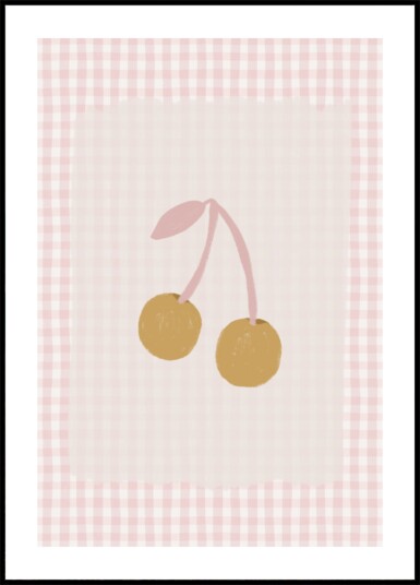 Sweet Gingham Cherries Plakat / 21x30 Sweet Gingham Cherries Plakat / 21x30