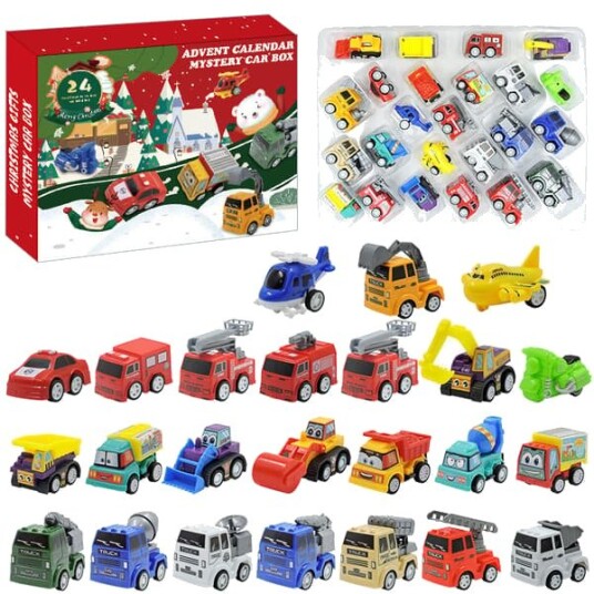 Julekalender Biler   Adventskalender med Lekebiler