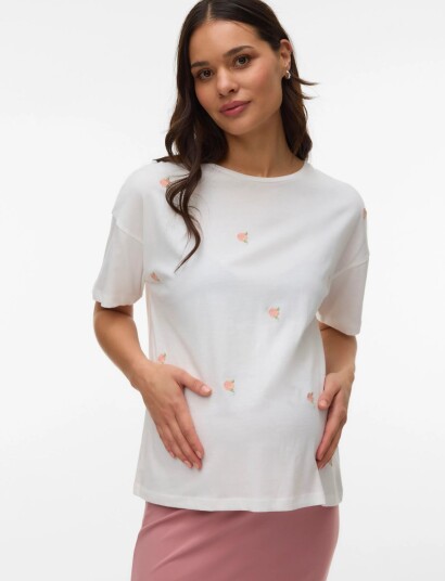 Mamalicious Mlrosetta Ss Jrs Top   Cream   L